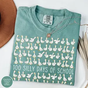Silly Goose 100 Days of School Comfort Colors Shirt, 100 Days Tshirt, 100 Day, 100 Days of School Girl Boy 100th Day, Preschool Kindergarten 