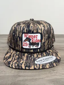 Weiner Rides Hat Patch on Low County Comfort Rope Hat