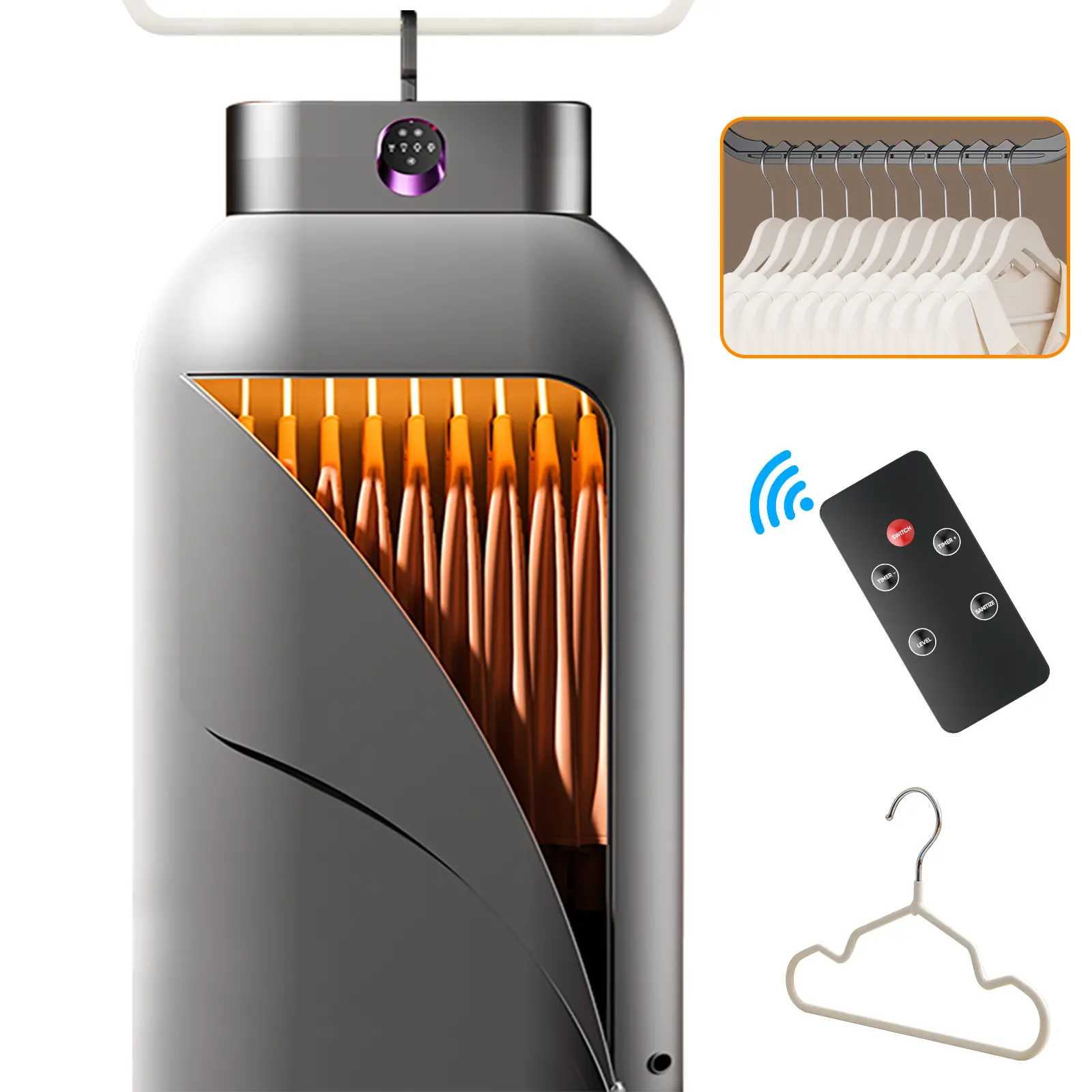 DDZJIAN Portable Clothes Dryer 600W Hold 11-20 Items, with Timer & Remote Control, One Mini Hanger, Foldable Drying Bag, Small Compact Electric Fast Drying Machine for Laundry, Travel, RV, Home, Apartment