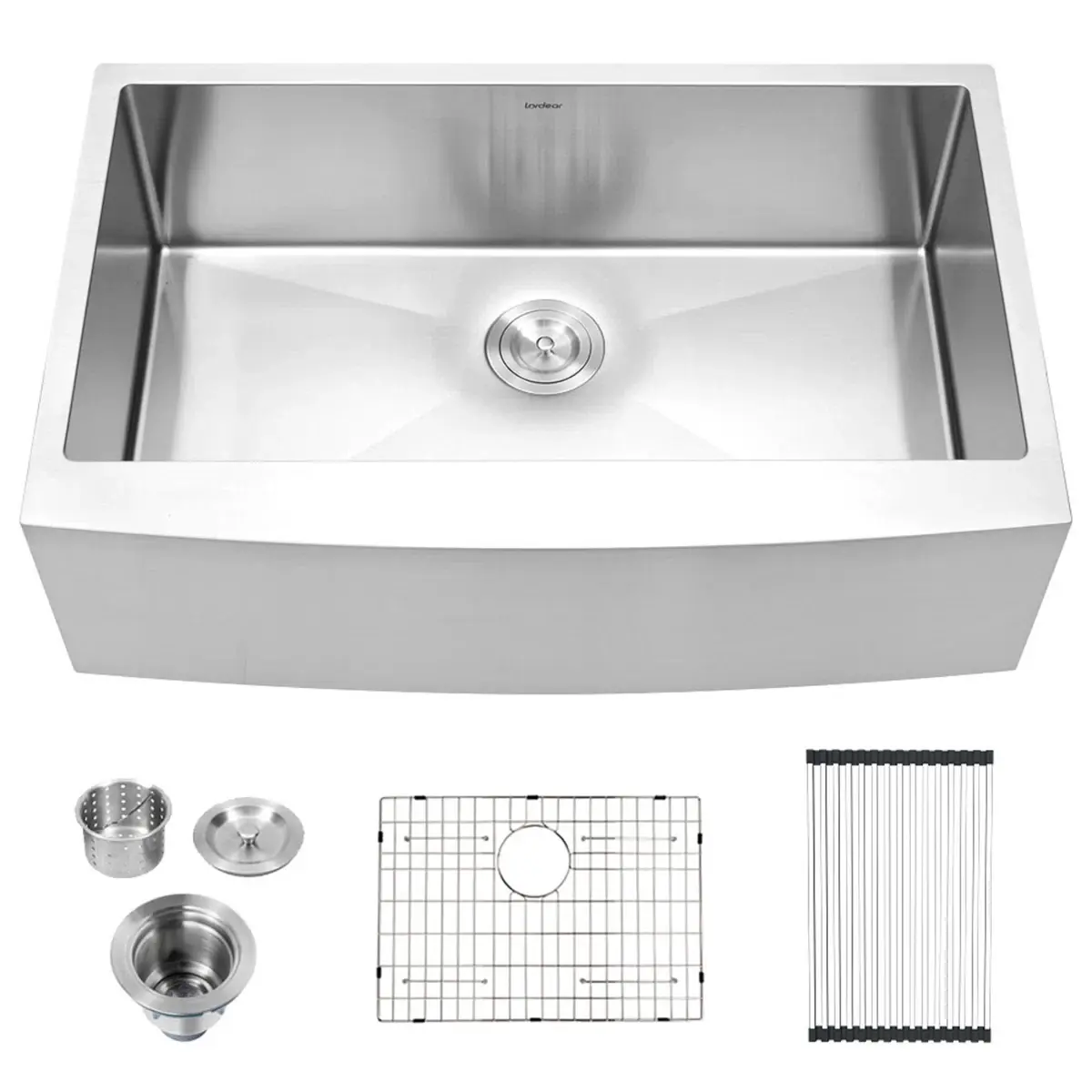 Kichae 24 inch Farmhouse Sink 24" L x 21" W Farmhouse Apron Front Stainless Steel Kitchen Sink, Deep Single Bowl Undermount Sink with Complete Accessories for Home Kitchen Remodel & Daily Cooking Use