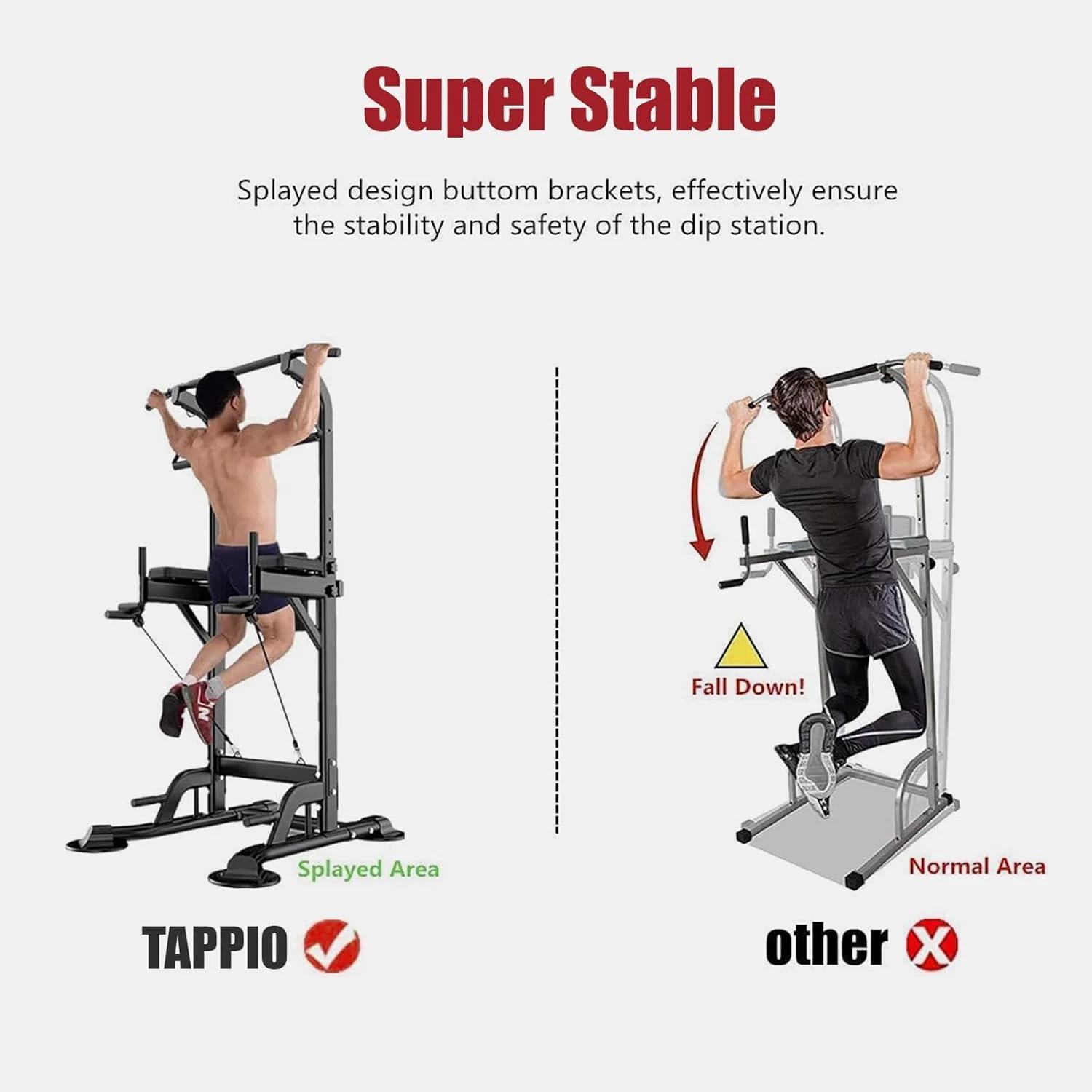 Pull Up Bar Dip Station Power Tower Assistive Trainer Multi-Function Home Gym Strength Training Fitness Equipment 450LBS Pull Up Bar Dip Station Power Tower Assistive Trainer Multi-Function Home Gym Strength Training Fitness Equipment 450LBS