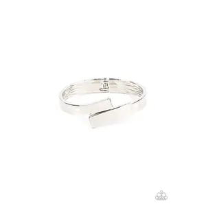 Dare to Flare - Silver Bar Hinged Bracelet - Paparazzi