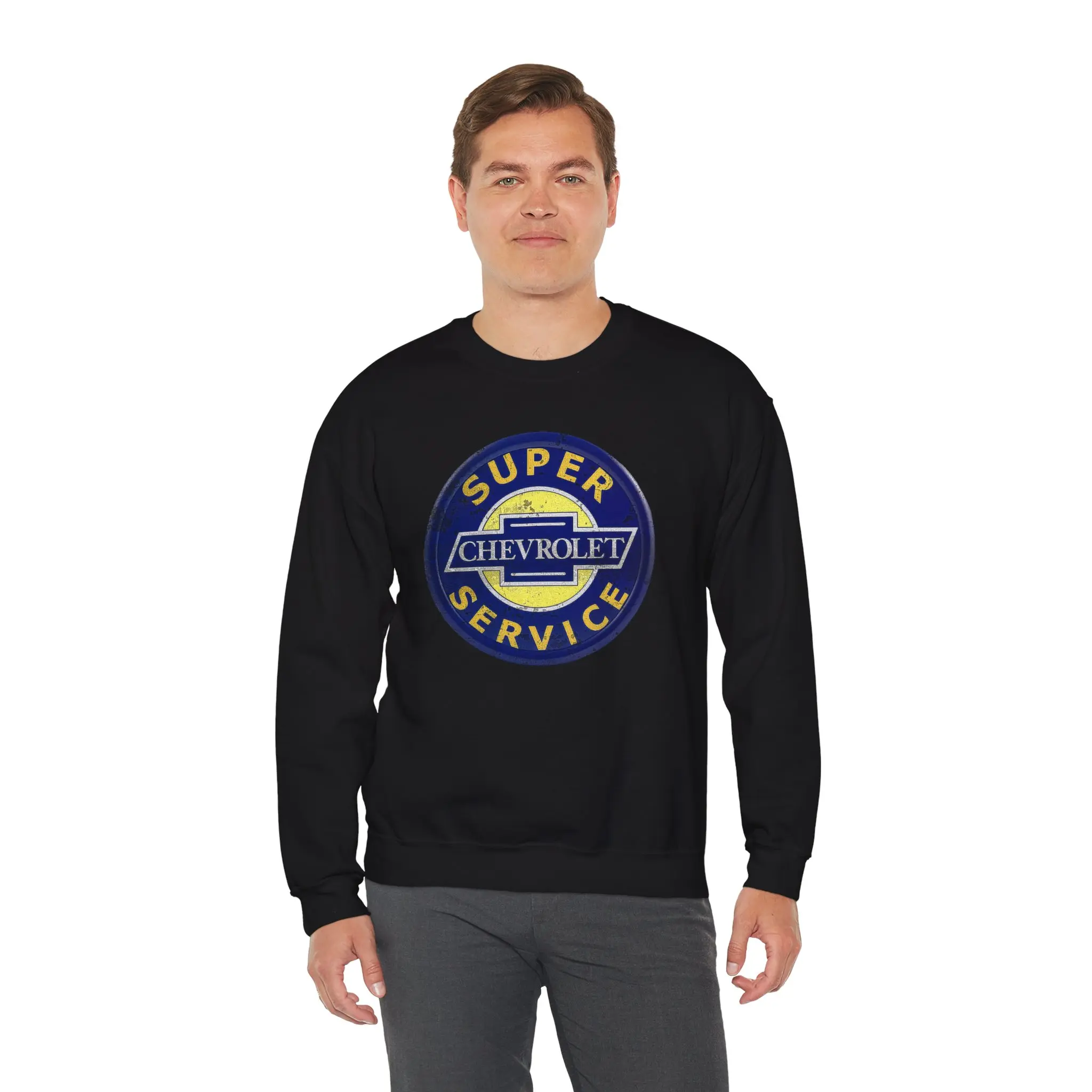 Chevrolet Super Service Logo Sweatshirt | Vintage Fuel Sign