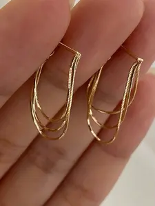 1 Pair Metal Chain Earrings, European & American Style Personalized Fashion Long Earrings For Women & Girls, Travel, Wedding, Party Accessories, Birthday, Christmas Gift 2026