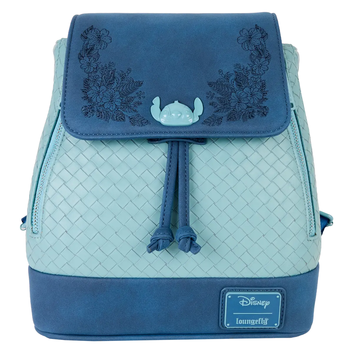 Stitch Embroidered Floral Drawstring Mini Backpack