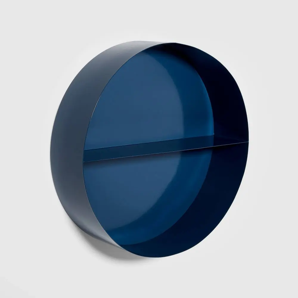 Pillowfort Blue Circle Shelf Modern Kids Decorative Horizontal Metal Round Navy