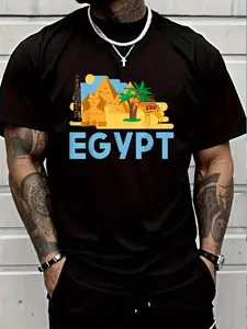 100% Cotton Pharaoh Gifts Egyptian Culture Pyramid Egypt T-Shirt Women's Men's Graphic Tee Crew Neck summer vacation Tops