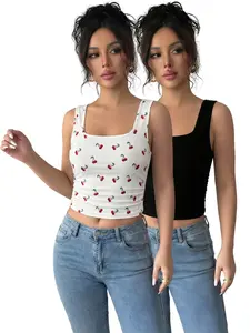 2 Pack Plus Size Women's Spaghetti Strap Tanks, Comfortable Breathable Casual Layering Tops, Perfect for Home and Beach