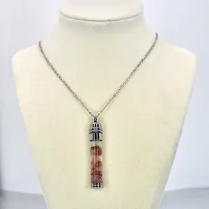 Strawberry Quartz Moon Water Necklace