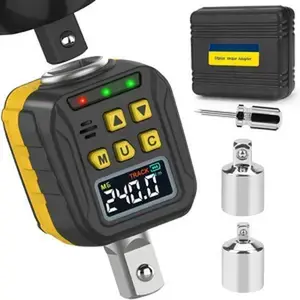 1/2" Drive Digital Torque Adapter, 12.5-250Ft-lb/17-340 Nm, Color LCD Display, Digital Torque Wrench Adapter with +-2% Accuracy, Torque Wrench Calibration Tool for Torque Meter for Auto,