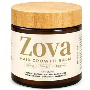 Zova Organic Hair Growth Balm – Batana Oil & Black Seed Oil Formula, Reduces Hair Loss, Strengthens Roots & Boosts Hair Fullness