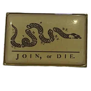 Join or Die Pin - Iconic Symbolic Design with States and Motto for Historical and Political Statements