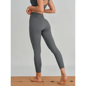 Grey Cut Out Leggings 24"