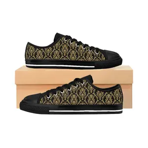 KoolKingKickz "Beige Damask" Low-Top Shoes