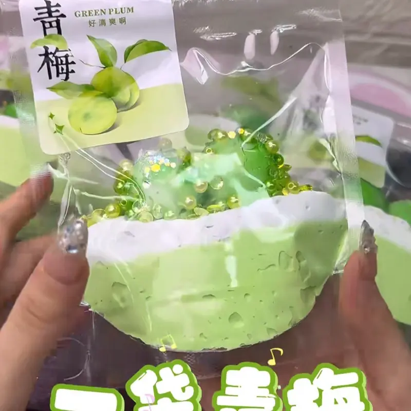 Green Plum Slime Squishy Bag Series