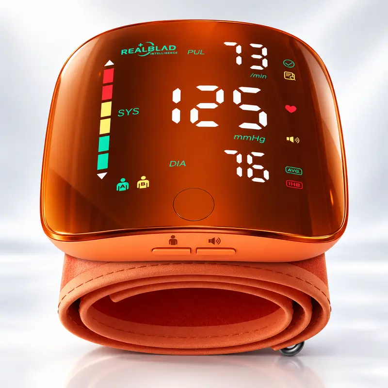 Wrist Blood Pressure Monitor with Large LED Display, Voice Broadcast, 1-Touch Operation, Automatic Power-Off, Adult Home Tracking Tool, Fits 5.3-7.6 in Wrist (Home Supplies, Party Gift Option)