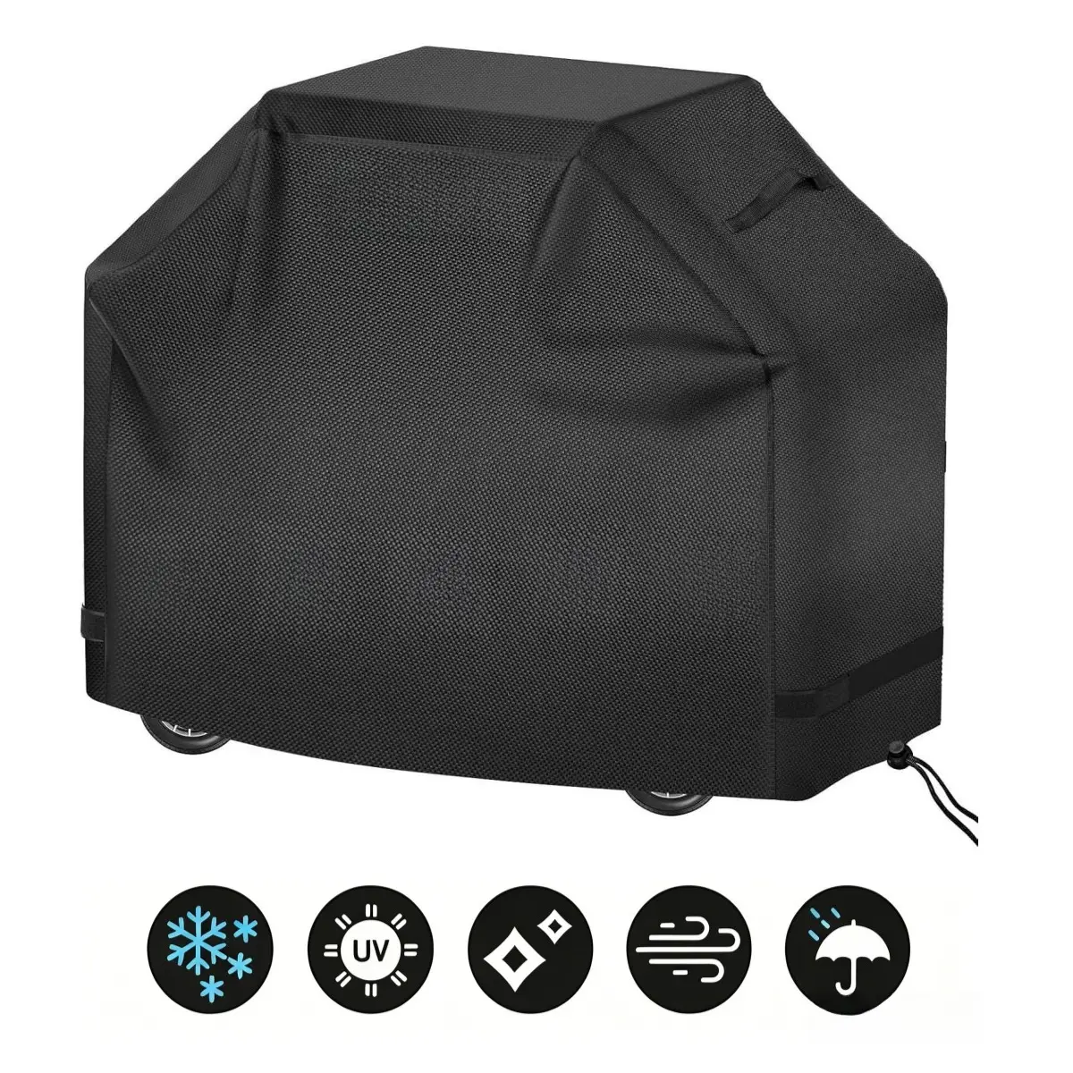 Grill Cover, Cover for Outdoor Grill,BBQ Waterproof & UV Resistant, Gas Convenient Durable Ripstop, Weber, Char Broil, Nexgrill and More Grills 58 Inch Black