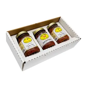 Old Florida Gourmet Assorted Salsa Gift Box - Pack of 3 - Mild Chunky, Mild Blue Crab, and Mild Mango - Mason Jars and Old Fashioned Jarring Method