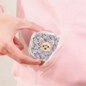 Purple Floral Yorkshire Printed Retainer Box Trendy Denture Storage Case Daily Commute Orthodontic Retainer Storage Box Thickened Durable Teeth Corrector Protector