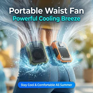 [Flash Deals] Coucur 2026 4000mAh Rechargeable Waist Fan, 100-Speed Portable Clip Fan with Power Bank & LED Light, Hands-Free Personal Cooling Fan for Outdoor Work, Travel & Camping
