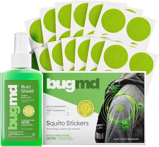 Mosquito Repellent Patches & Insect Spray for Adults - 78 Squito Stickers, Multi-Purpose Garden & Home Pest Control Supplies
