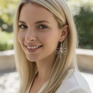 Dragon fly gem earrings silver plated