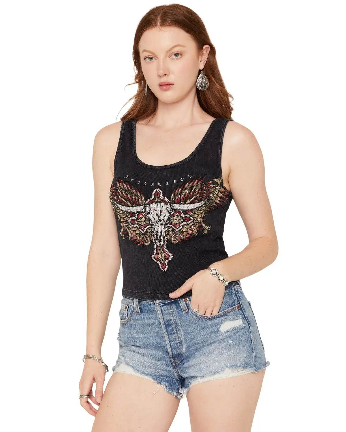Affliction Women's Women'S Longhorn Embellished Sleeveless Tank Top - Awv32476