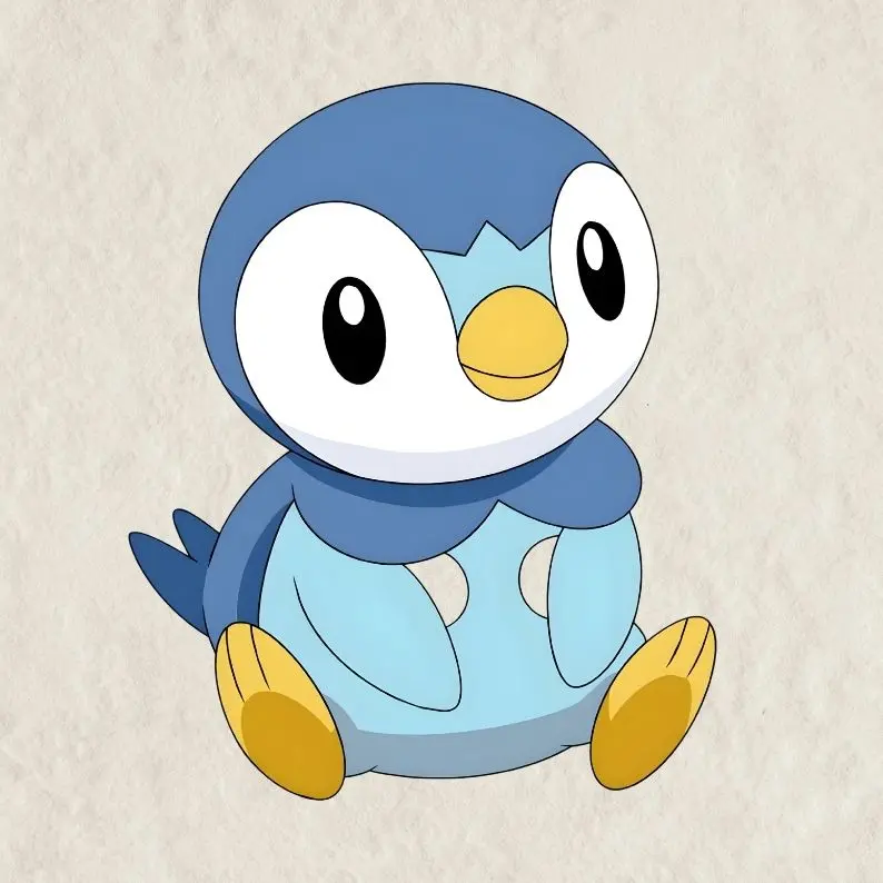 Piplup Poke Anime Vinyl Decal Anime Sticker, Waterproof Vinyl Decal for Laptop, Water Bottle, Car, Gamer Gift Stylish Car Merch