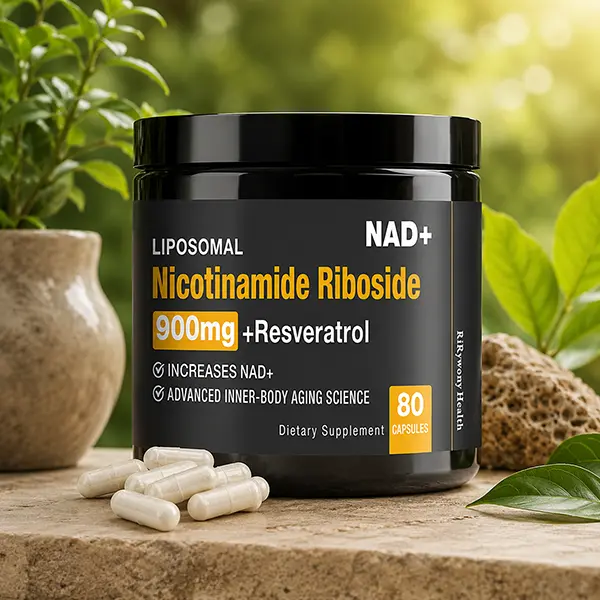 NAD Supplement 900mg with Nicotinamide Riboside (NR) & Resveratrol Quercetin - Pure Organic NAD Plus for Cellular Energy & Brain Function Support, 80 Capsules