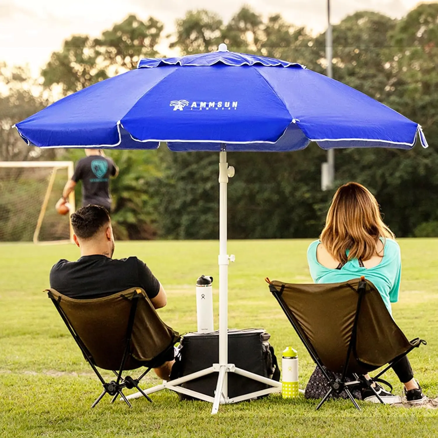 ammsun 6.5 ft outdoor patio beach umbrella sun shelter 6.5ft Boho Fringe Umbrella, Navy Stripe Equipped with 3 section aluminum pole with a integrated spiral anchor AMMSUN 6.5ft Outdoor Umbrella,black |