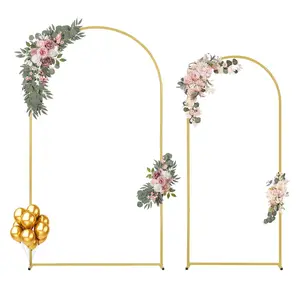 VEVOR Wedding Arch Backdrop Stand,  7.2FT & 6FT, Set of 2 Stand with Case Connection & Chassis Crossbar Design, Easy-to-Assemble Gold Stand with Premium Metal, Fit for Birthday, Celebration, Holiday