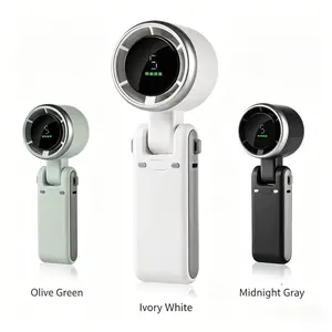 Portable Handheld Turbo Fan 5 Speed High Wind 1200mAh Rechargeable Mini Personal Fan USB Rechargeable Battery Operated Cooling Fan Travel Beach Vacation Essentials Gifts for Men Women Black Green White