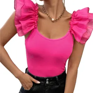 Top With Ruffle Hem & Back Tie