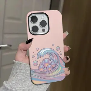Wave, bubbles, pastel Soft And Hard Two-In-One Film Printed Full Pattern Case For IPhone 16 15 14 13 1211 Pro Max Plus Phone Case