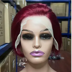 Pixie Straight 13x4 Lace Frontal Wigs Wholesale Brazilian Wigs 100% Human Hair Wigs for Black Woman 130g