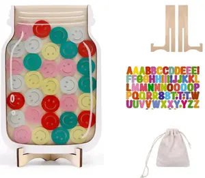 MYVERSE Magnetic Reward Chart for Classroom Office Home Personalized Wooden Stars Reward Jar Set