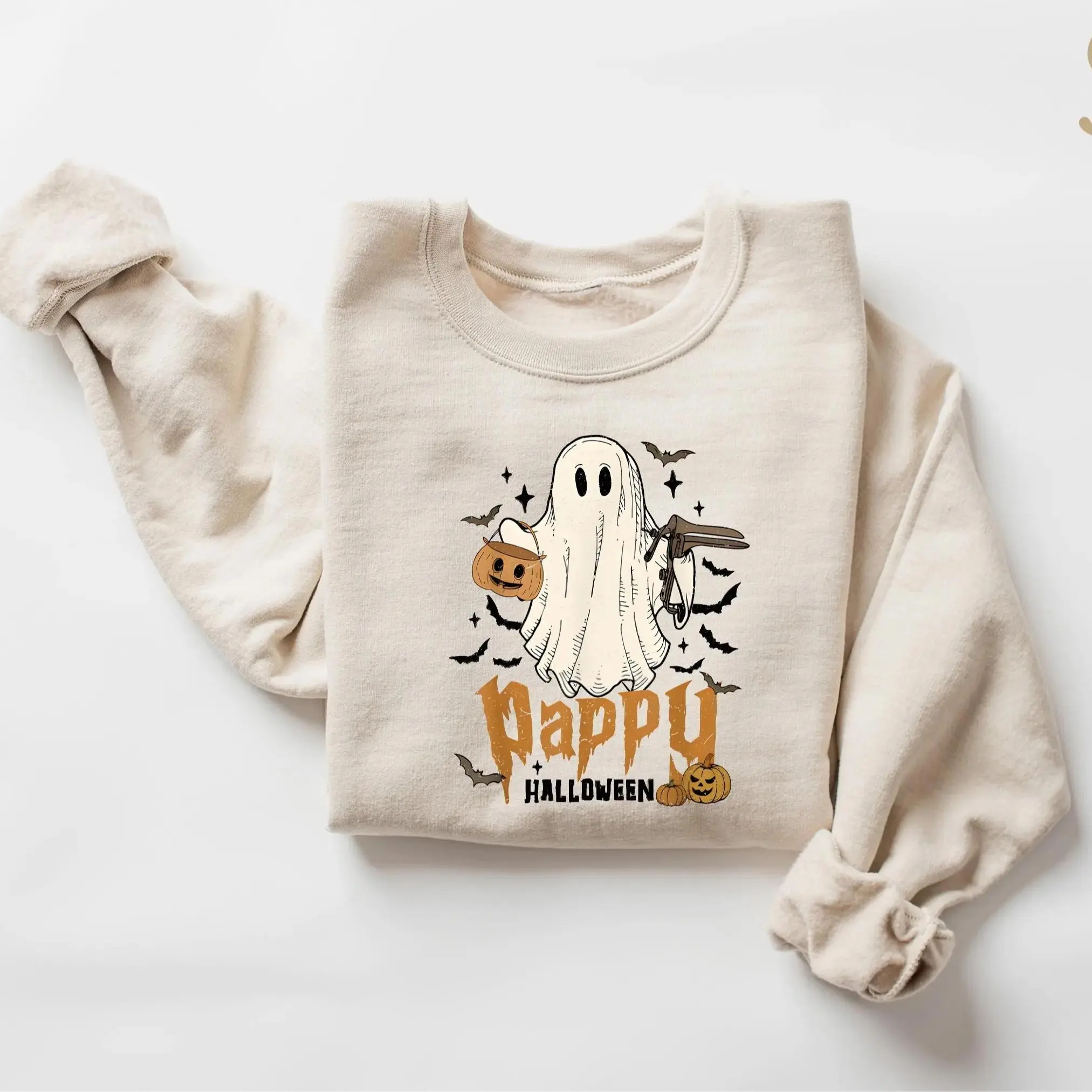 OBGYN c Halloween Sweatshirt, Pappy Ghost with Speculum T-Shirt, Gynecologist Spooky Season Shirt, Labor and Delivery L&D Nurse Halloween Outfit, Funny Medical Worker Graphic Tee, Cute Spooky Healthcare Apparel Gift for Women & Men