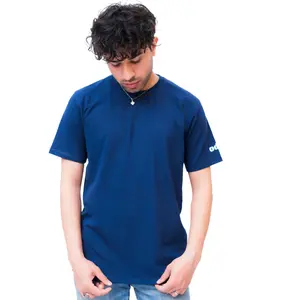 Odn. Unisex Regular-Fit T-Shirt - Navy Blue, 95% Cotton & 5% Spandex, Short Sleeve, Crew Neck, Casual, Machine Washable, Durable Fabric - Menswear, Breathable Soft Top