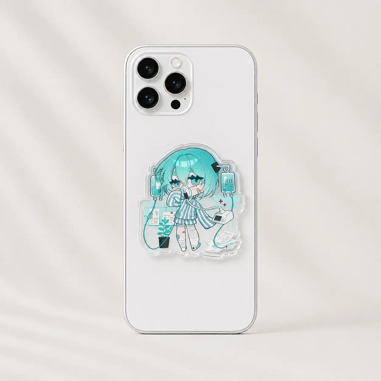 Aesthetic Green Vocaloid Miku Preppy Casual Art Korean Manga Vintage Phone Grip - Compact Adjustable Wireless MagSafe Plastic Holder, Handheld Stand, Japanese Pastel Goth Magnetic Mount, Durable Acrylic Mobile Landscape Accessory for Birthday, Anniversary