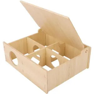 Hamster and Mouse Wooden Tunnel Cage Secret Peep Shed and Explore Hideout Flip Cover Design Hamster Play Tunnel ethical