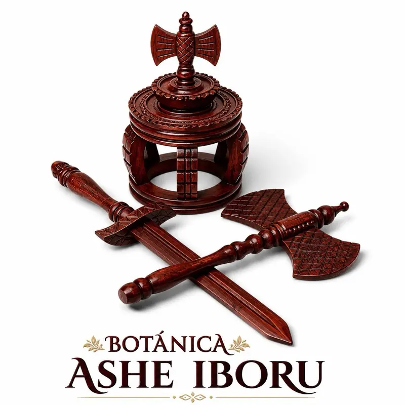 Set de corona con Asha y espada de madera para shango