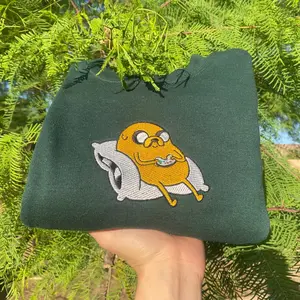Adventure Time Embroidered Sweatshirt, Chill Jake Sweatshirt, Chill Jake Embroidered Shirt