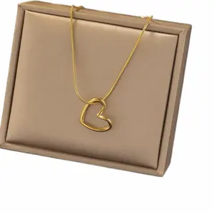 Heart-Shaped Stainless Steel Pendant Necklace