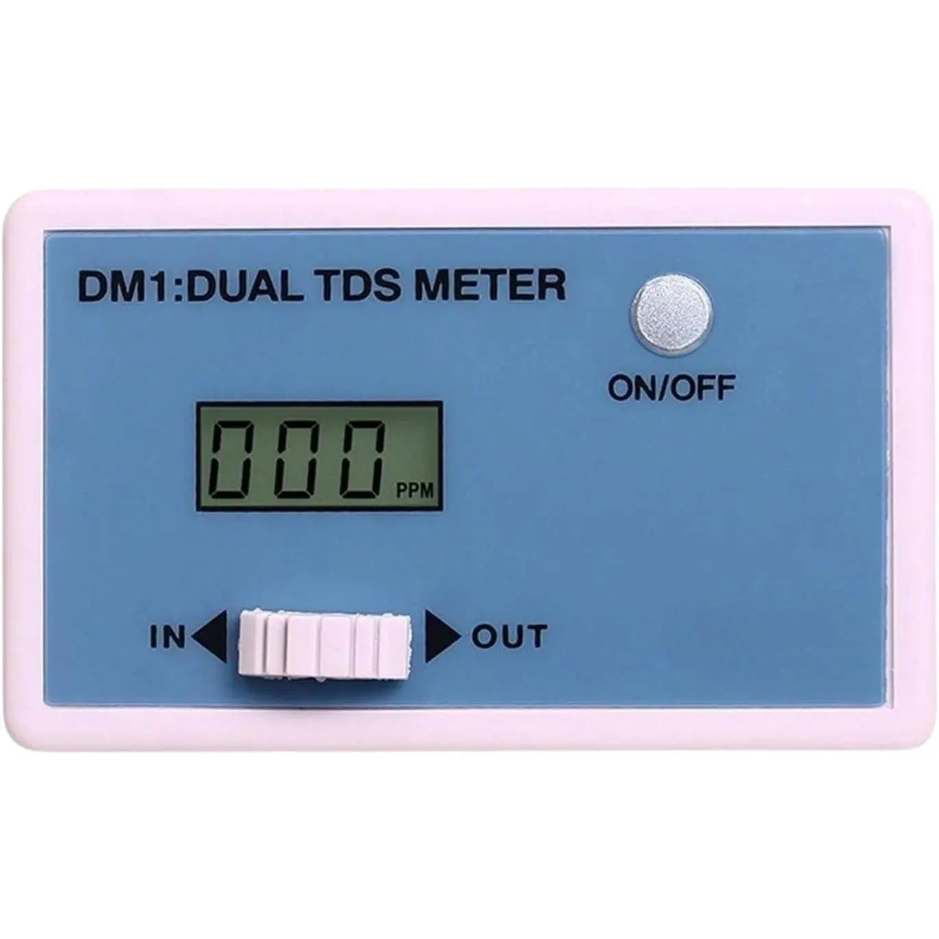 DM-1 In-Line Dual TDS , 0-9990 ppm Range, +/- 2% Readout Accuracy,Blue & White