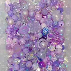 Super Lucky Besds Color-Plated Beaded DIY Accessories Acrylic Phone Charms Loose Round Beads for Crafting Bracelets & Phone Chains Perfect for DIY Projects and Versatile Design