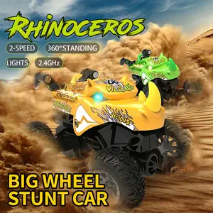 Remote Control Stunt Rhino Car - 360° Rotating Off-Road Monster. 2.4 GHz All-Terrain RC Truck Toy. Suitable for Boys and Girls, Holiday Gift