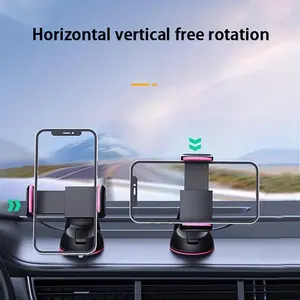 360 ° free rotation phone holder Car navigation phone holder, upgraded handsfree holder, iPhone compatible Samsung Android phone holder for windshield/window, universal solid suction cup car phone holder with strong adhesive gel pad