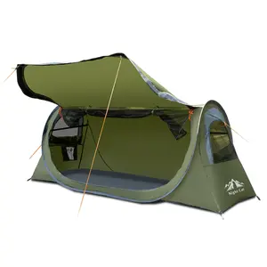 Night Cat Pop-up Camping Tent: 1 Person Tent 87"L x 29"W x 31.5"H Waterproof Instant Easy Setup Tunnel Tent Fits with Camping Cot (Excluded) Lightweight Portable Tent Windproof Tent camping essentials