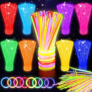 SHQDD 100 Glow Sticks Bulk Party Pack, 8” Neon Glow Sticks, DIY Glowsticks with Connectors Bracelets & Necklaces, Glow in the Dark Party Supplies for Kids, Adults, Parties, Halloween & New Year
