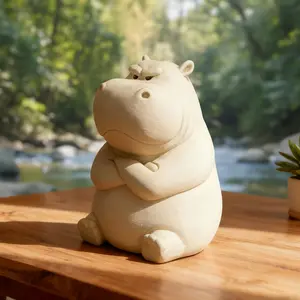 Car Dashboard Decor Angry Hippo, Durable Plastic Car Ornament for Valentine's Halloween Christmas, Eco-Friendly Safe Material for Home Decoration